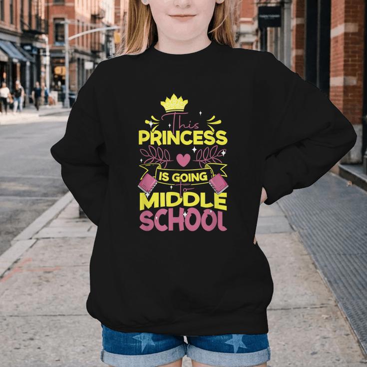 Back To School This Princess Is Going To Middle School Youth Crewneck Sweatshirt