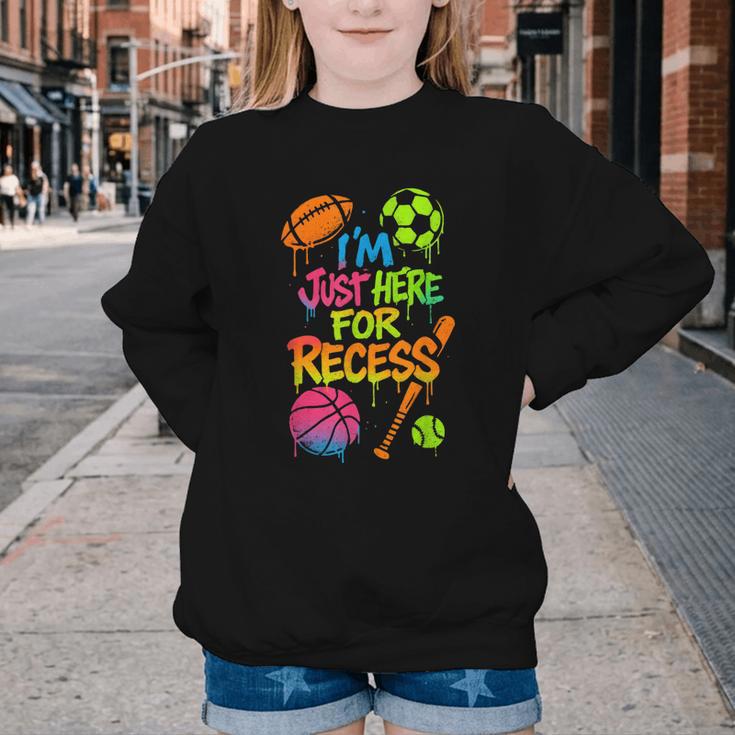 Back To School Sports Basketball Football Recess Youth Crewneck Sweatshirt Back To School Sports Basketball Football Recess Youth Crewneck Sweatshirt