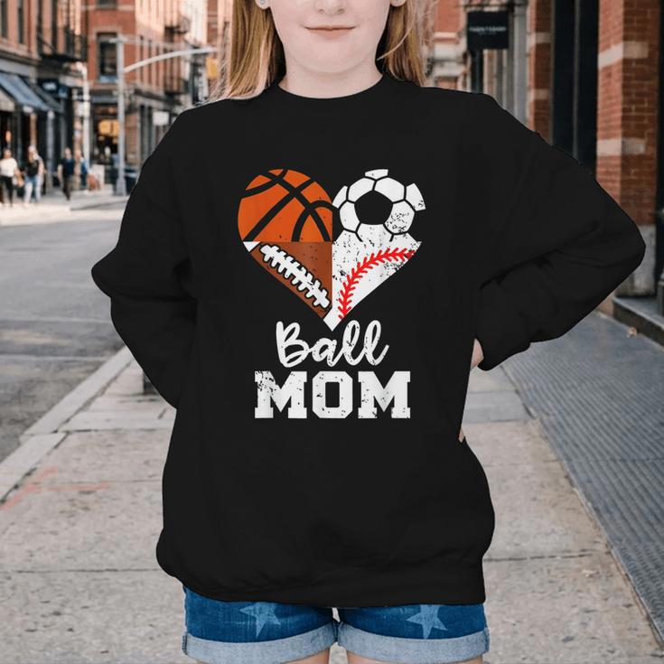 Ball Mom Heart Soccer Basketball Baseball Football Mom Youth Crewneck Sweatshirt Ball Mom Heart Soccer Basketball Baseball Football Mom Youth Crewneck Sweatshirt