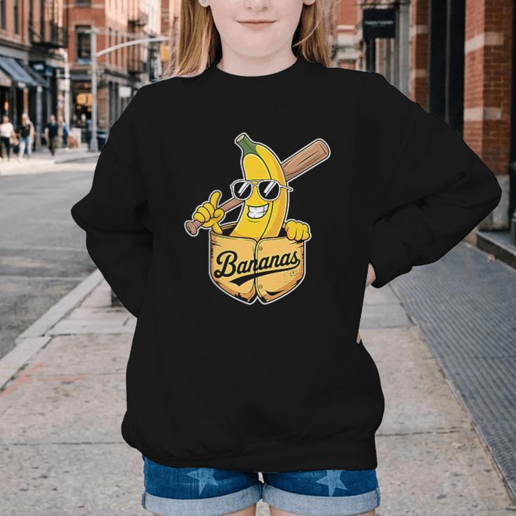 Banana Baseball Fruit Youth Crewneck Sweatshirt Banana Baseball Fruit Youth Crewneck Sweatshirt