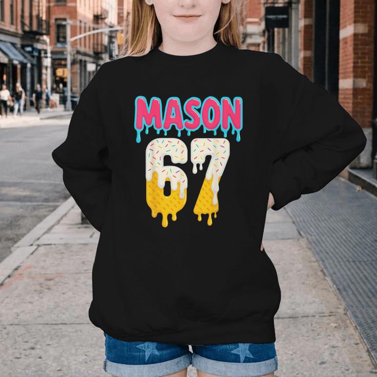 Baseball 6 7 Ice Cream Drip Number 67 Six Seven Meme Youth Crewneck Sweatshirt