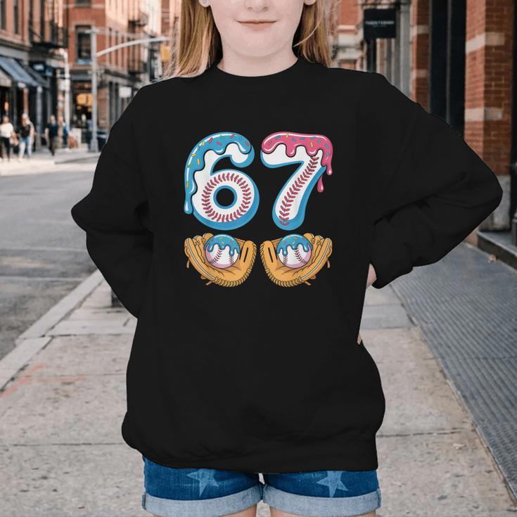 Baseball 67 Ice Cream Drip 67 Meme Player T-Shirt Youth Crewneck Sweatshirt