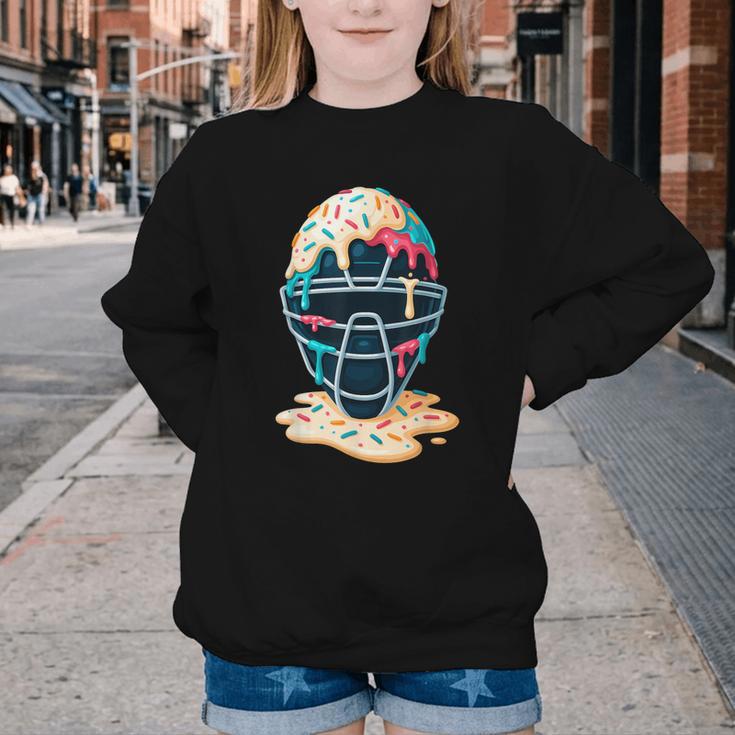 Baseball Catcher Mask Ice Cream Dripping Baseball Boy Youth Youth Crewneck Sweatshirt Baseball Catcher Mask Ice Cream Dripping Baseball Boy Youth Youth Crewneck Sweatshirt