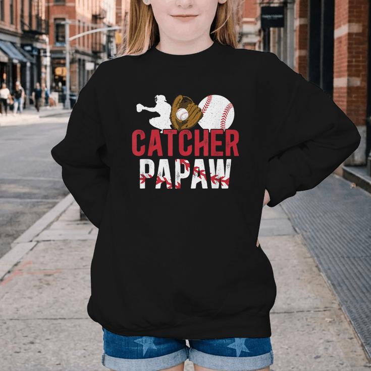 Baseball Catcher Papaw Proud Papaw Of A Baseball Catcher Youth Crewneck Sweatshirt Baseball Catcher Papaw Proud Papaw Of A Baseball Catcher Youth Crewneck Sweatshirt