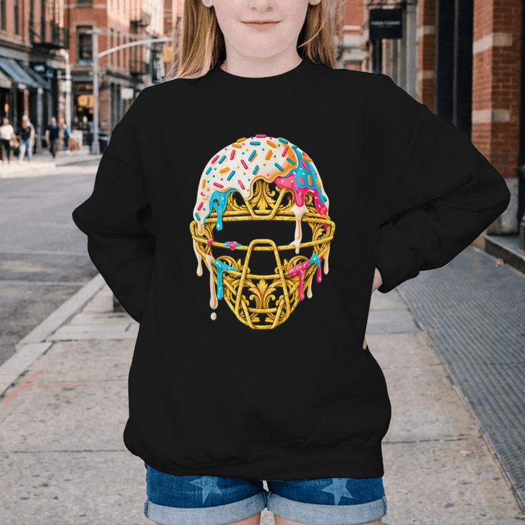 Baseball Drip For Boys Ice Cream Drip Youth Boys Catcher's Youth Crewneck Sweatshirt