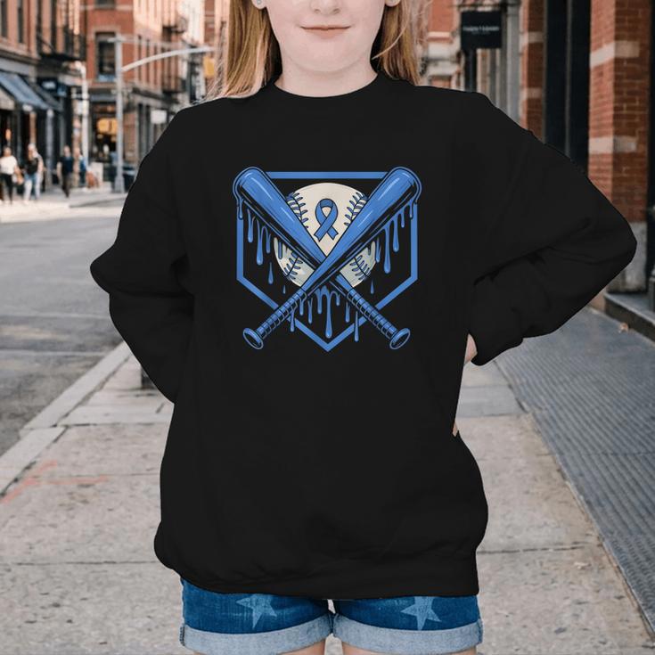 Baseball Drip Ice Cream Diabetes Awareness Ribbon Boys Girls Youth Crewneck Sweatshirt Baseball Drip Ice Cream Diabetes Awareness Ribbon Boys Girls Youth Crewneck Sweatshirt