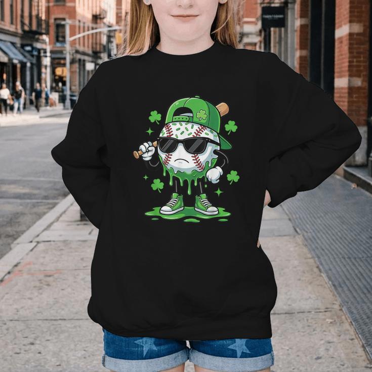 Baseball Drip Ice Cream Shamrock Kids Boy St Patrick’s Day Youth Crewneck Sweatshirt Baseball Drip Ice Cream Shamrock Kids Boy St Patrick’s Day Youth Crewneck Sweatshirt