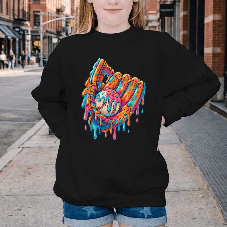 Baseball Drip Ice Cream Sprinkles Baseball Glove For Boys Youth Crewneck Sweatshirt Baseball Drip Ice Cream Sprinkles Baseball Glove For Boys Youth Crewneck Sweatshirt