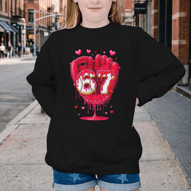 Baseball Drip Ice Cream Valentine Youth Boys Girls Sport Youth Crewneck Sweatshirt Baseball Drip Ice Cream Valentine Youth Boys Girls Sport Youth Crewneck Sweatshirt