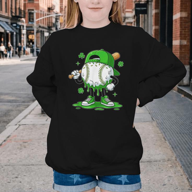 Baseball Drip Icecream Apparel Youth Boy St Patrick's Day Youth Crewneck Sweatshirt Baseball Drip Icecream Apparel Youth Boy St Patrick's Day Youth Crewneck Sweatshirt