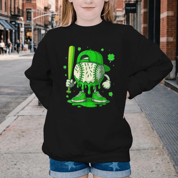 Baseball Drip Icecream Apparel Youth Boy St Patricks Day Youth Crewneck Sweatshirt Baseball Drip Icecream Apparel Youth Boy St Patricks Day Youth Crewneck Sweatshirt