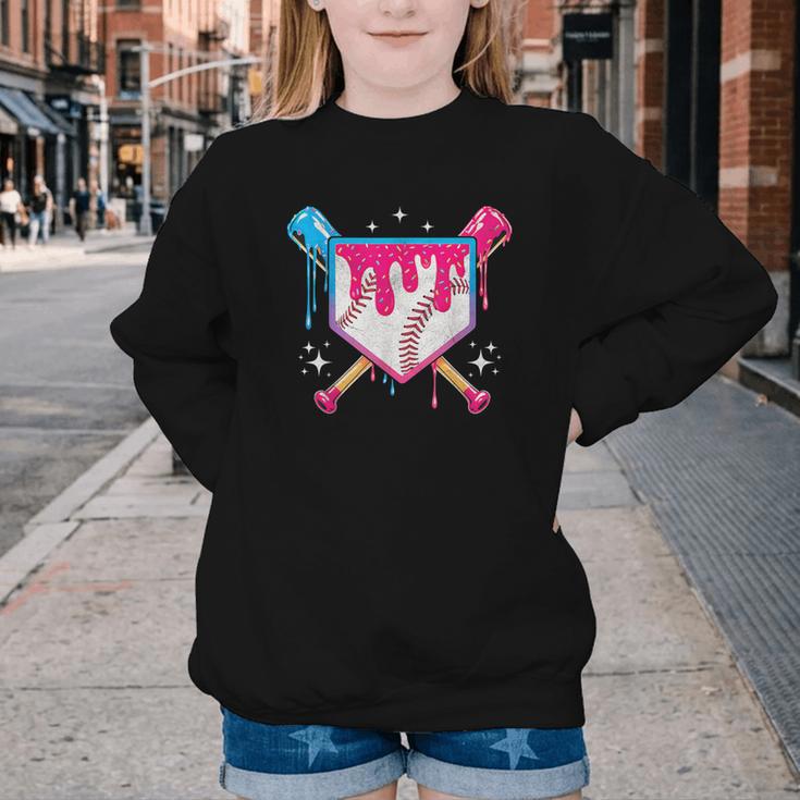 Baseball Drip Purple Glove Respect The Drip Youth Boys Girls Youth Crewneck Sweatshirt Baseball Drip Purple Glove Respect The Drip Youth Boys Girls Youth Crewneck Sweatshirt