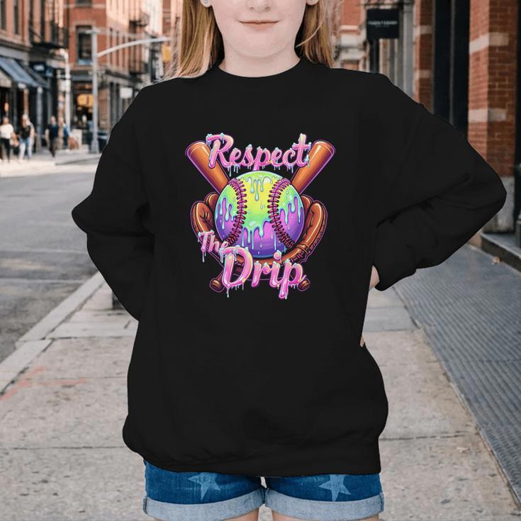 Baseball Drip Respect The Drip Purple Ice Cream Sprinkles Youth Crewneck Sweatshirt Baseball Drip Respect The Drip Purple Ice Cream Sprinkles Youth Crewneck Sweatshirt