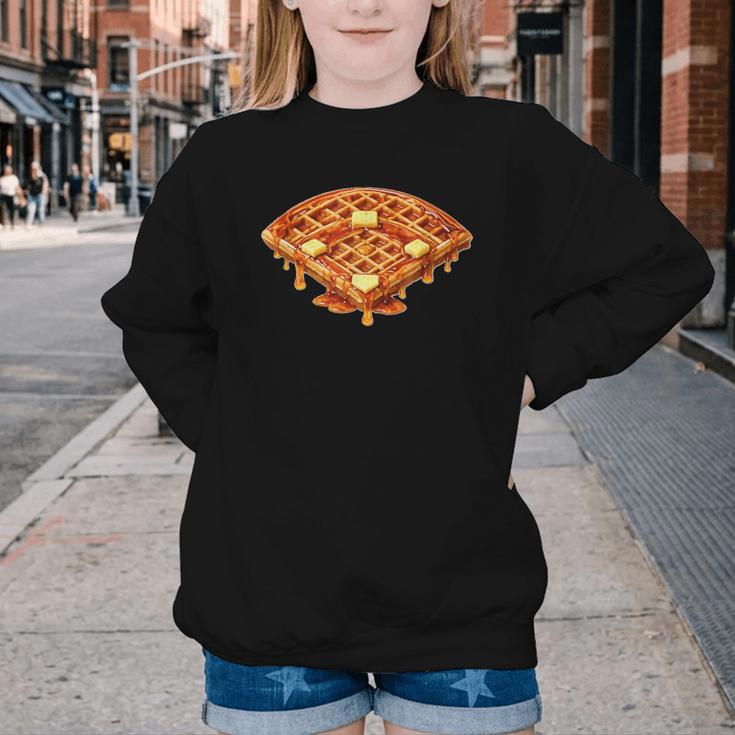 Baseball Dripping Waffle Field Youth Crewneck Sweatshirt Baseball Dripping Waffle Field Youth Crewneck Sweatshirt