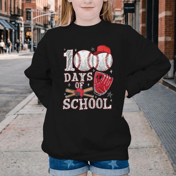 Baseball Happy 100 Days Of School Boy Girl Kid Teacher Youth Crewneck Sweatshirt Baseball Happy 100 Days Of School Boy Girl Kid Teacher Youth Crewneck Sweatshirt