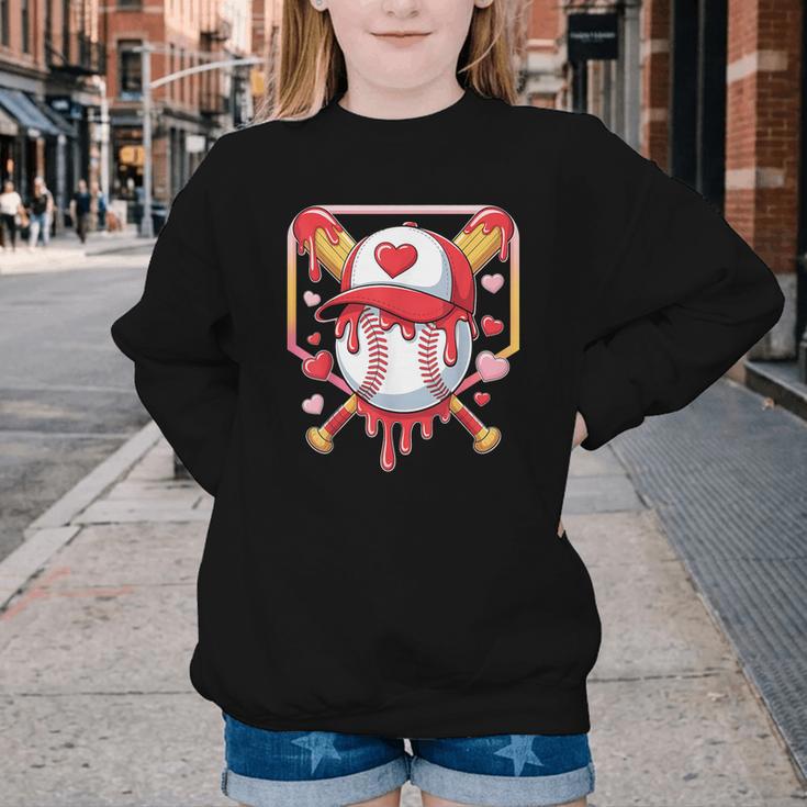 Baseball Heart Valentines Day Baseball Ice Cream Drip Boys Youth Crewneck Sweatshirt Baseball Heart Valentines Day Baseball Ice Cream Drip Boys Youth Crewneck Sweatshirt