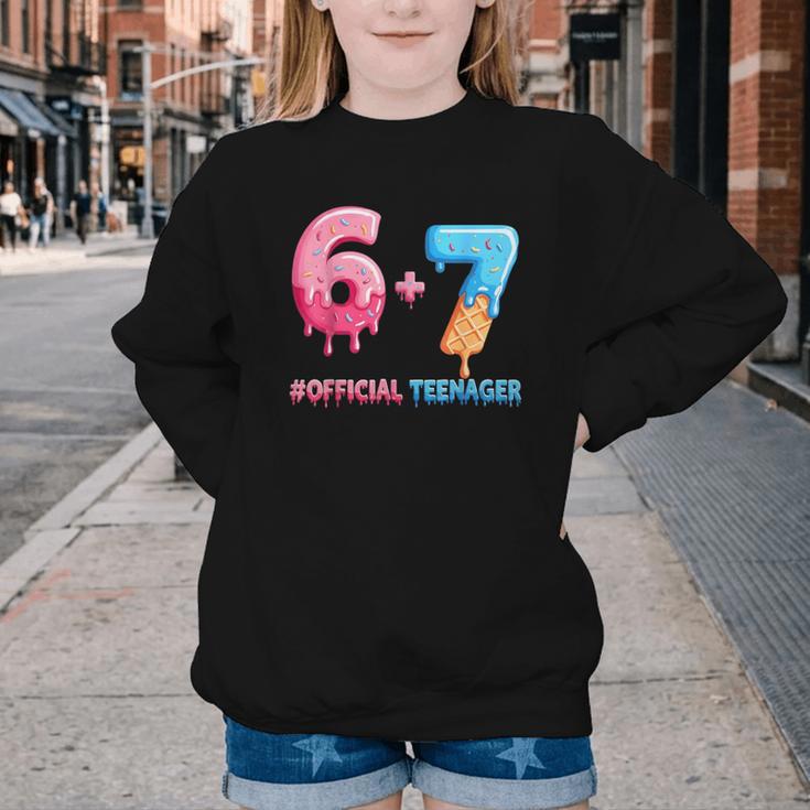 Baseball Ice Cream Drip 67 Official Teenager 13th Birthday Youth Crewneck Sweatshirt Baseball Ice Cream Drip 67 Official Teenager 13th Birthday Youth Crewneck Sweatshirt