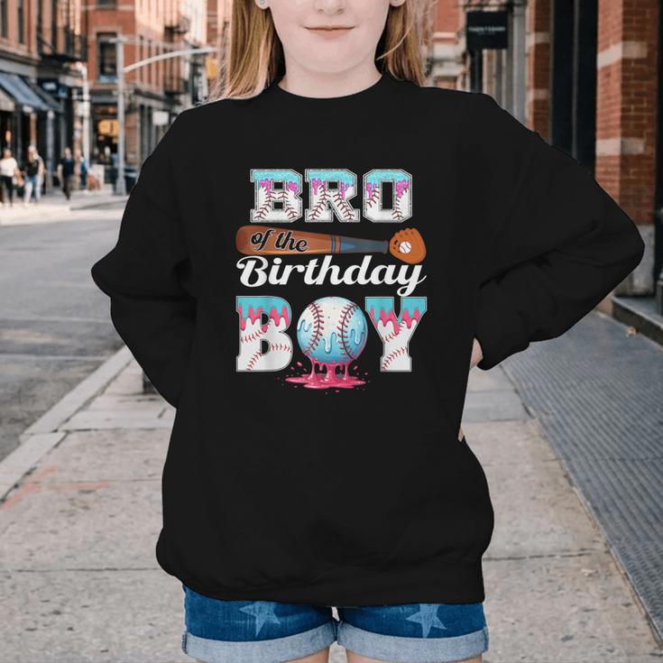 Baseball Ice Cream Drip Bro Of The Birthday Boy Youth Crewneck Sweatshirt Baseball Ice Cream Drip Bro Of The Birthday Boy Youth Crewneck Sweatshirt