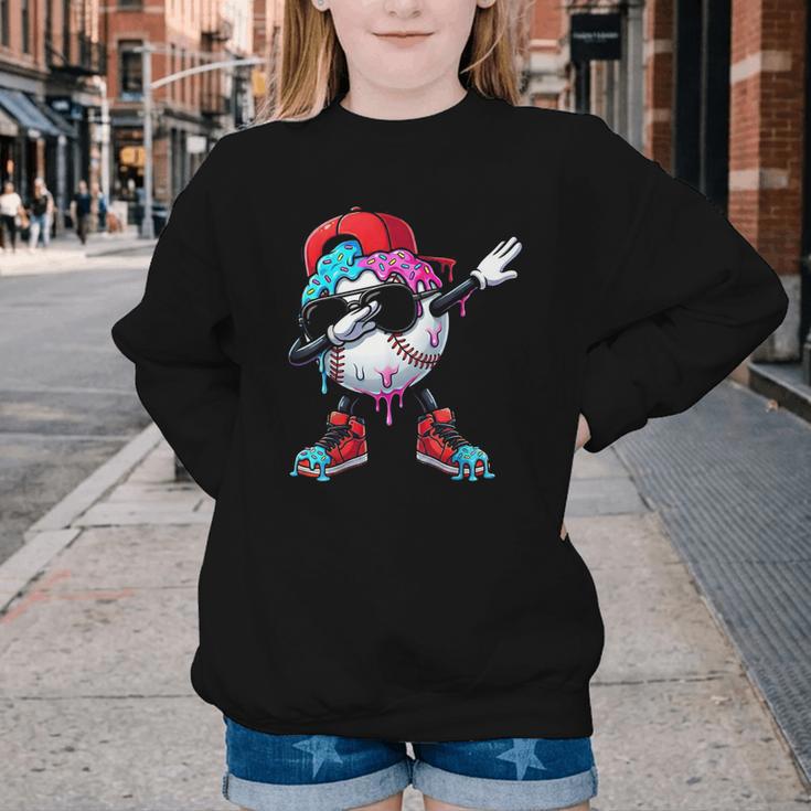 Baseball Ice Cream Drip Dabbing Sports Sprinkles For Boys Youth Crewneck Sweatshirt Baseball Ice Cream Drip Dabbing Sports Sprinkles For Boys Youth Crewneck Sweatshirt