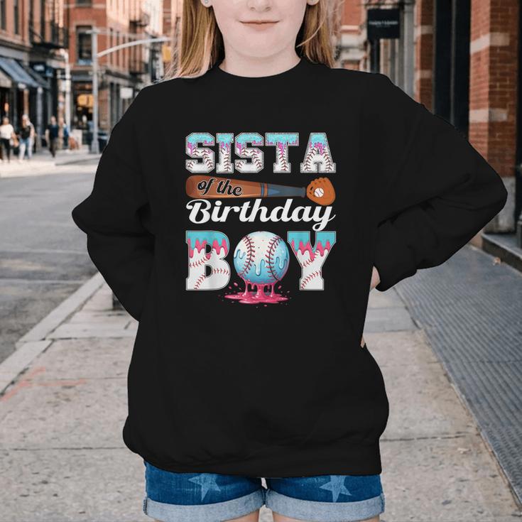 Baseball Ice Cream Drip Sista Of The Birthday Boy Youth Crewneck Sweatshirt Baseball Ice Cream Drip Sista Of The Birthday Boy Youth Crewneck Sweatshirt