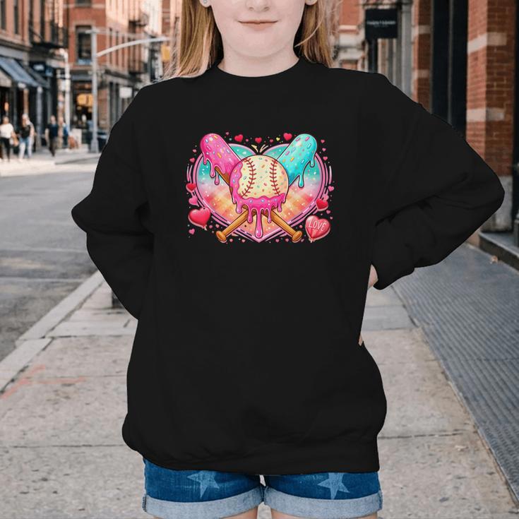 Baseball Ice Cream Drip Style Melt Ice Cream Youth Boys Youth Crewneck Sweatshirt Baseball Ice Cream Drip Style Melt Ice Cream Youth Boys Youth Crewneck Sweatshirt