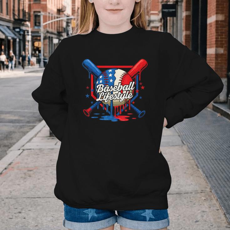 Baseball Life Style 101 Apparel Youth Drip Baseball Youth Crewneck Sweatshirt