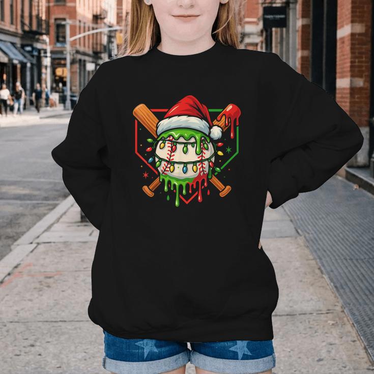 Baseball Lifestyle Apparel Youth Christmas Baseball Drip Youth Crewneck Sweatshirt Baseball Lifestyle Apparel Youth Christmas Baseball Drip Youth Crewneck Sweatshirt