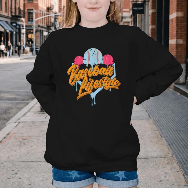 Baseball Lifestyle Home Plate Ice Cream Drip Men Boys Kids Youth Crewneck Sweatshirt Baseball Lifestyle Home Plate Ice Cream Drip Men Boys Kids Youth Crewneck Sweatshirt