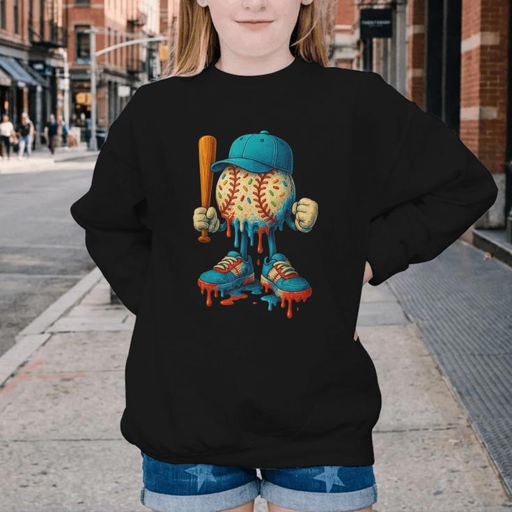 Baseball Lifestyle Youth Baseball Drip Icecream Youth Crewneck Sweatshirt Baseball Lifestyle Youth Baseball Drip Icecream Youth Crewneck Sweatshirt