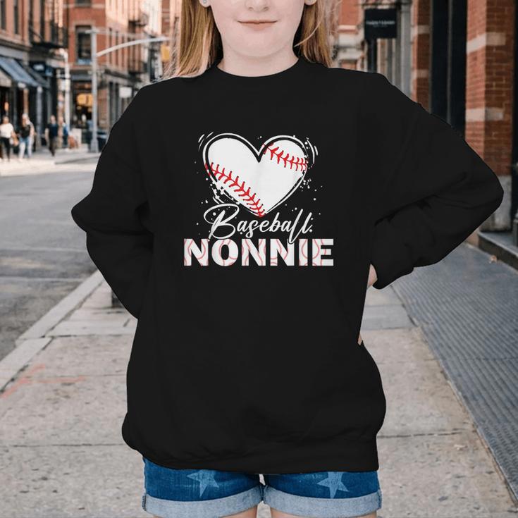 Baseball Nonnie Baseball Heart Youth Crewneck Sweatshirt Baseball Nonnie Baseball Heart Youth Crewneck Sweatshirt