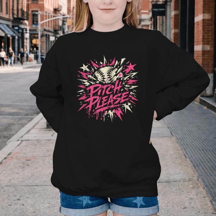 Baseball Phrase With Stars Youth Crewneck Sweatshirt Baseball Phrase With Stars Youth Crewneck Sweatshirt