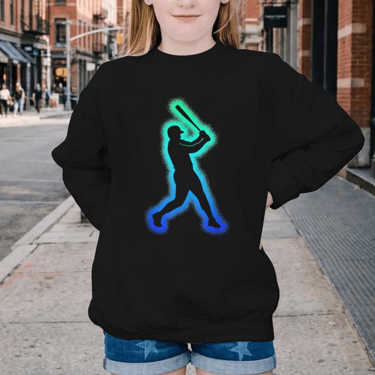 Baseball Player Graphic Youth Crewneck Sweatshirt Baseball Player Graphic Youth Crewneck Sweatshirt