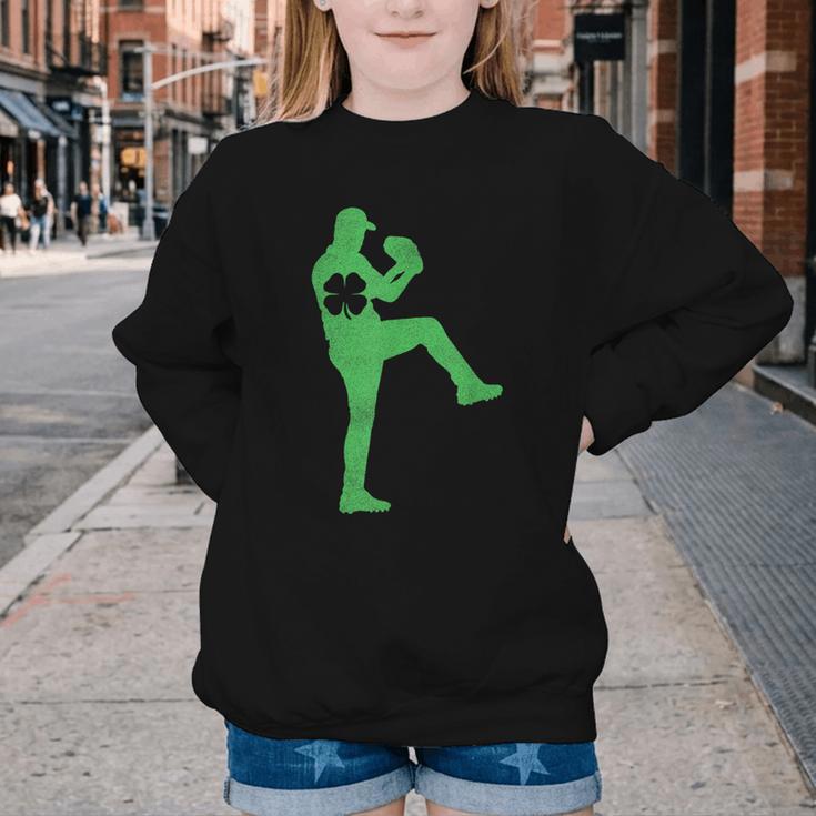 Baseball Shamrock St Patrick's Day Saint Paddy's Youth Crewneck Sweatshirt Baseball Shamrock St Patrick's Day Saint Paddy's Youth Crewneck Sweatshirt