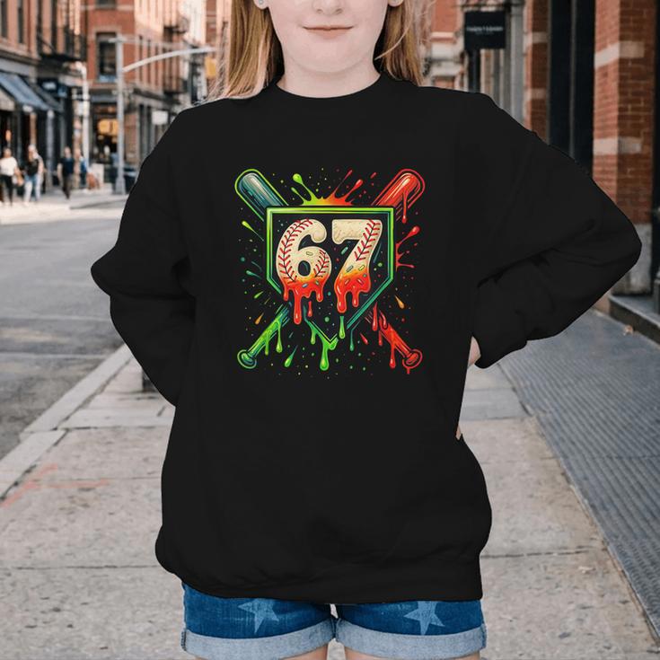 Baseball Six Seven 67 Meme Ice Cream Drip Xmas Men Women Youth Crewneck Sweatshirt