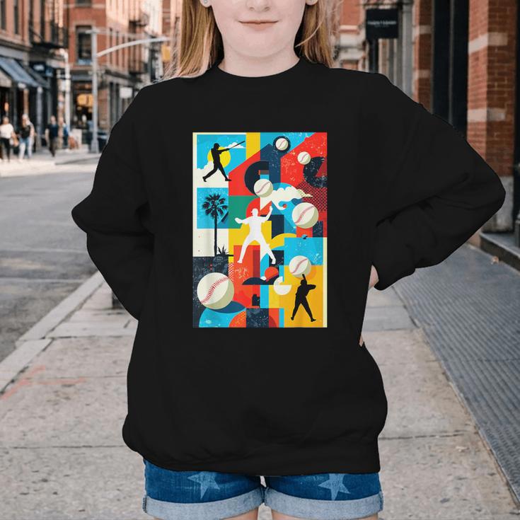 Baseball Strikeout Fastball Strikes Hitter Inning Curveball Youth Crewneck Sweatshirt