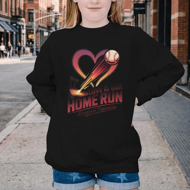 Baseball Valentine Love Is Our Home Run Apparel Youth Crewneck Sweatshirt Baseball Valentine Love Is Our Home Run Apparel Youth Crewneck Sweatshirt