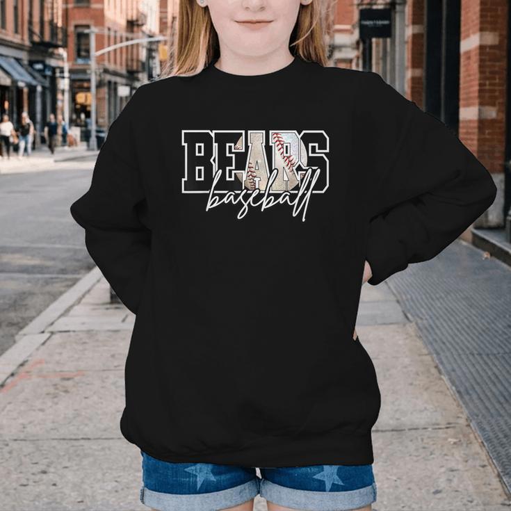 Bears Baseball Mom Game Day School Spirit Bear Pride Youth Crewneck Sweatshirt