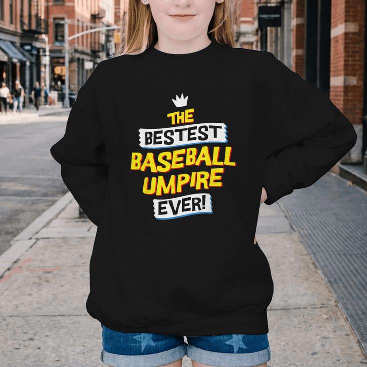 Best Baseball Umpire Job Occupation Youth Crewneck Sweatshirt