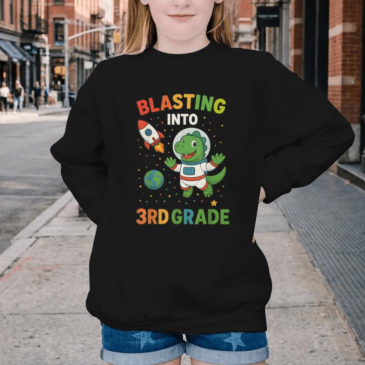 Blasting Into 3rd Grade Dinosaur Astronaut Back To School Youth Crewneck Sweatshirt Blasting Into 3rd Grade Dinosaur Astronaut Back To School Youth Crewneck Sweatshirt