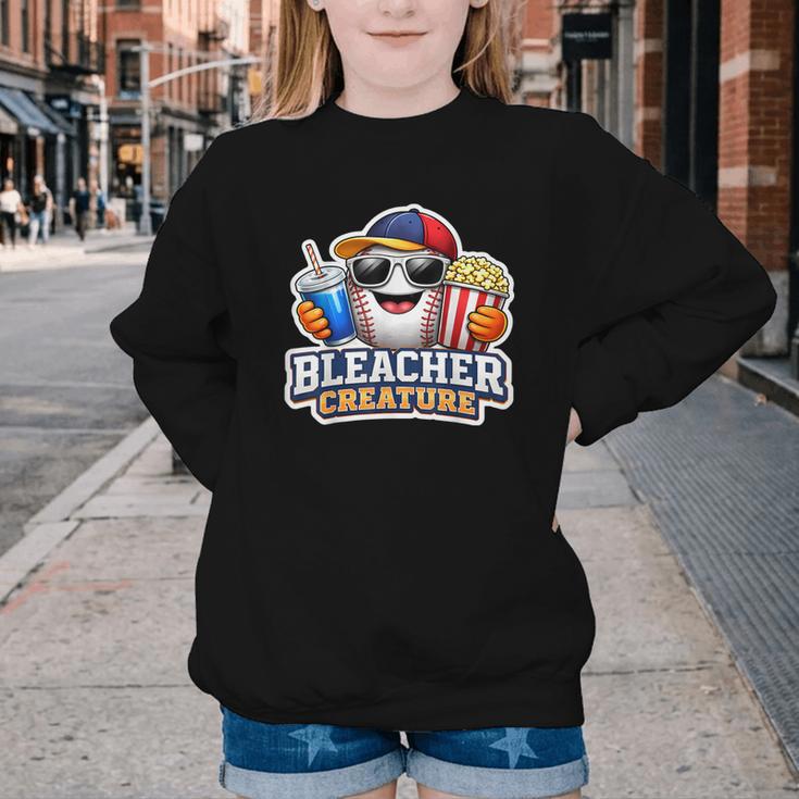 Bleacher Creature Baseball Fan Supporter Game Day Ball Youth Crewneck Sweatshirt