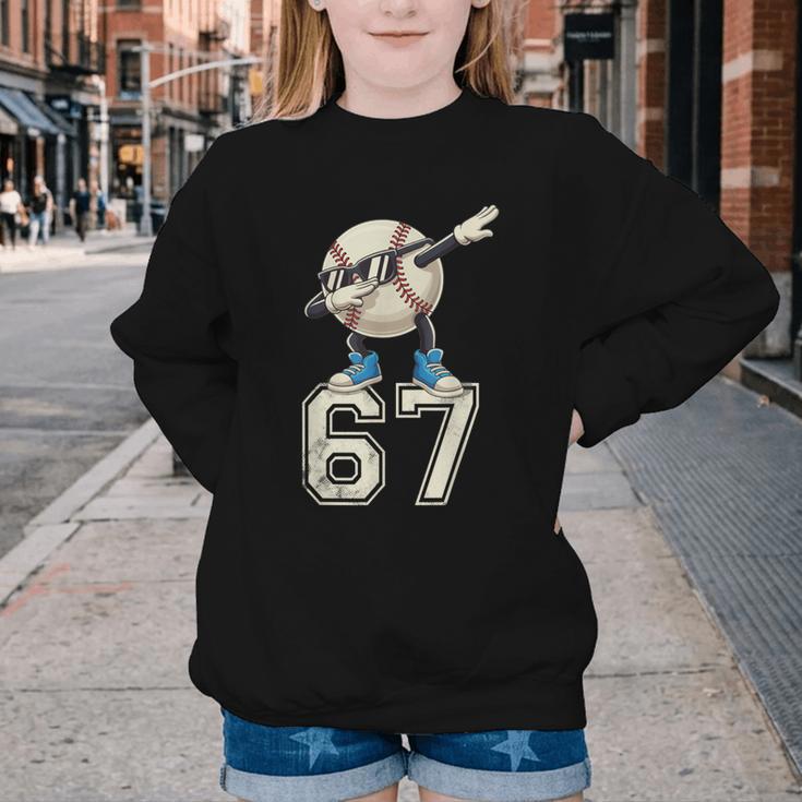 Boys Kids 67 Six Seven Sunglasses Dabbing Baseball Lover Youth Crewneck Sweatshirt Boys Kids 67 Six Seven Sunglasses Dabbing Baseball Lover Youth Crewneck Sweatshirt