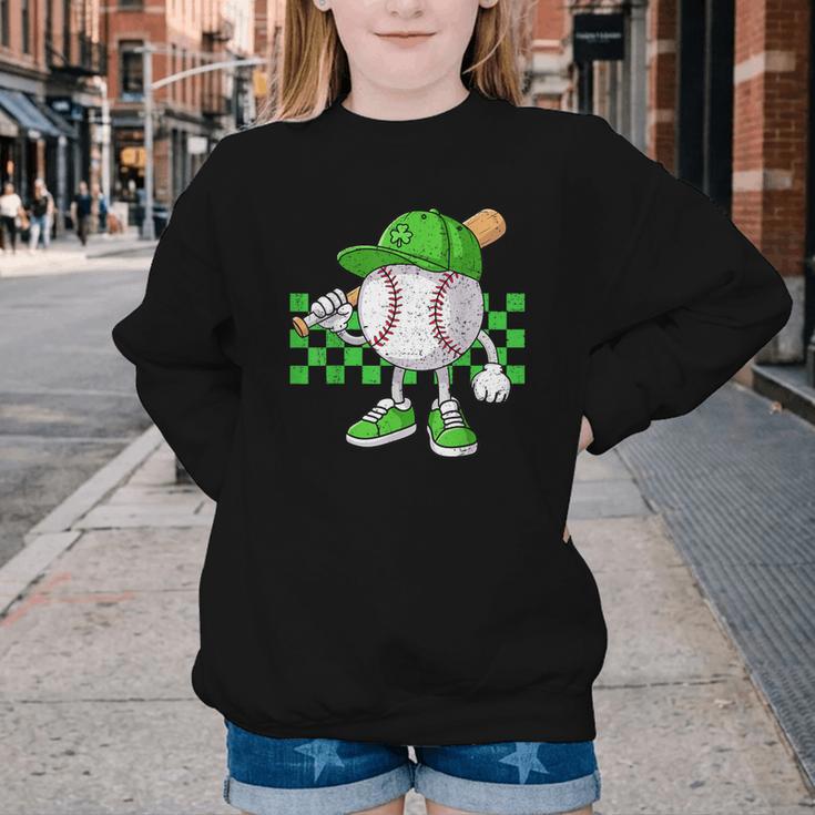 Boys St Patricks Day Baseball Player Pitcher Coach Kids Youth Crewneck Sweatshirt Boys St Patricks Day Baseball Player Pitcher Coach Kids Youth Crewneck Sweatshirt
