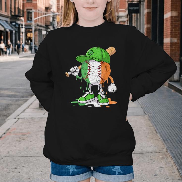 Boys St Patricks Day Irish Flag Kids Baseball Ice Cream Drip Youth Crewneck Sweatshirt Boys St Patricks Day Irish Flag Kids Baseball Ice Cream Drip Youth Crewneck Sweatshirt