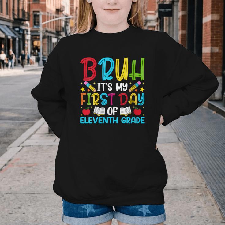 Bruh It's My First Day Of Junior Back To School Youth Crewneck Sweatshirt Bruh It's My First Day Of Junior Back To School Youth Crewneck Sweatshirt