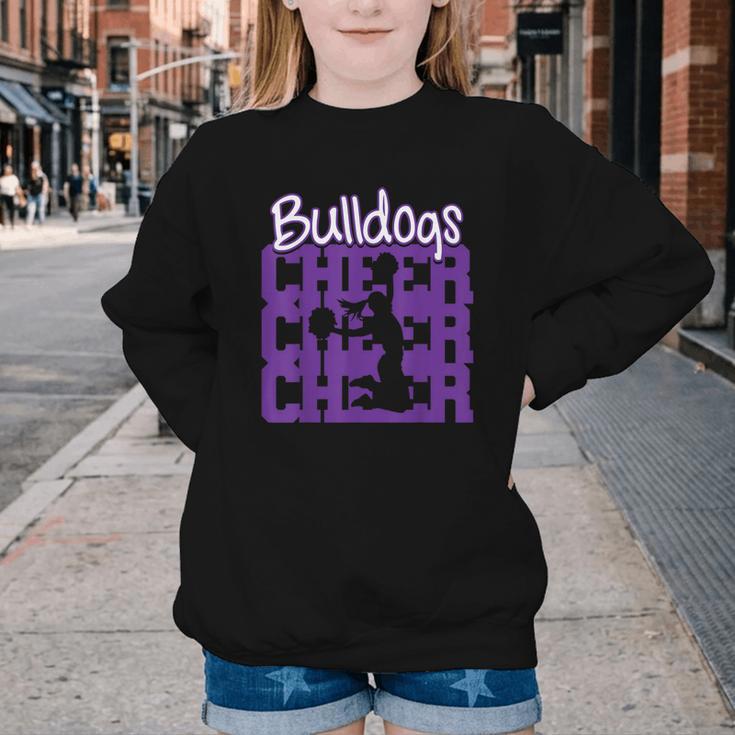 Bulldogs Cheer Back To School Cheerleading Spirit P Youth Crewneck Sweatshirt Bulldogs Cheer Back To School Cheerleading Spirit P Youth Crewneck Sweatshirt