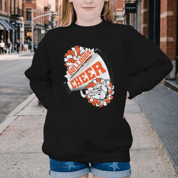 Bulldogs Cheerleading Back To School Cheer Team Orange Youth Crewneck Sweatshirt Bulldogs Cheerleading Back To School Cheer Team Orange Youth Crewneck Sweatshirt