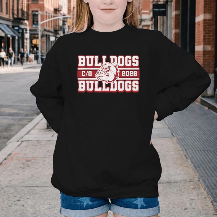 Bulldogs Class Of 2026 Back To School Senior Spirit M Youth Crewneck Sweatshirt Bulldogs Class Of 2026 Back To School Senior Spirit M Youth Crewneck Sweatshirt