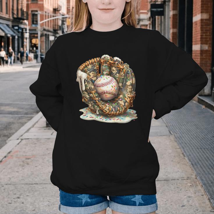 Camo Baseball Gloves Lifestyle 101 Apparel Drip Ice Cream Youth Crewneck Sweatshirt Camo Baseball Gloves Lifestyle 101 Apparel Drip Ice Cream Youth Crewneck Sweatshirt