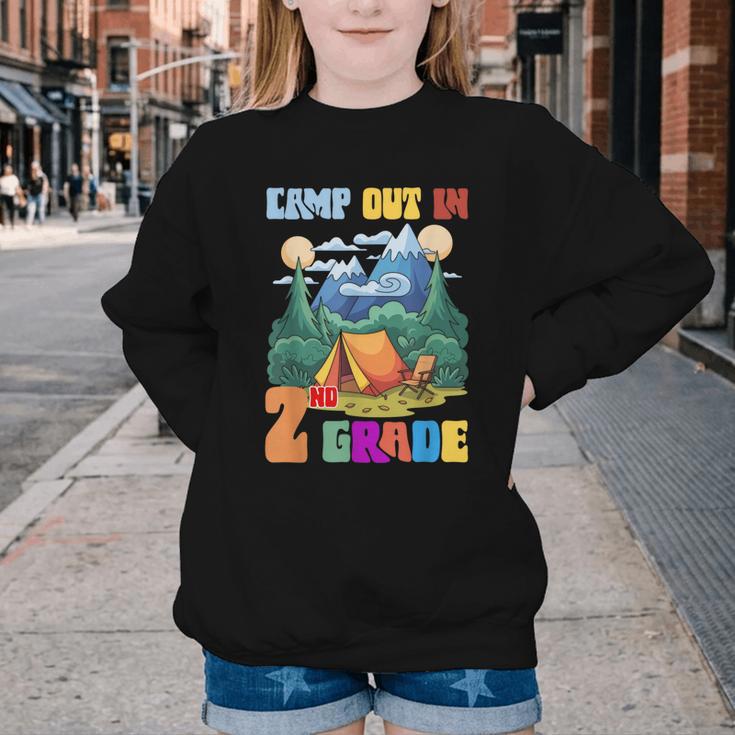 Camp Out In 2nd Grade Back To School For Camping Lover Youth Crewneck Sweatshirt