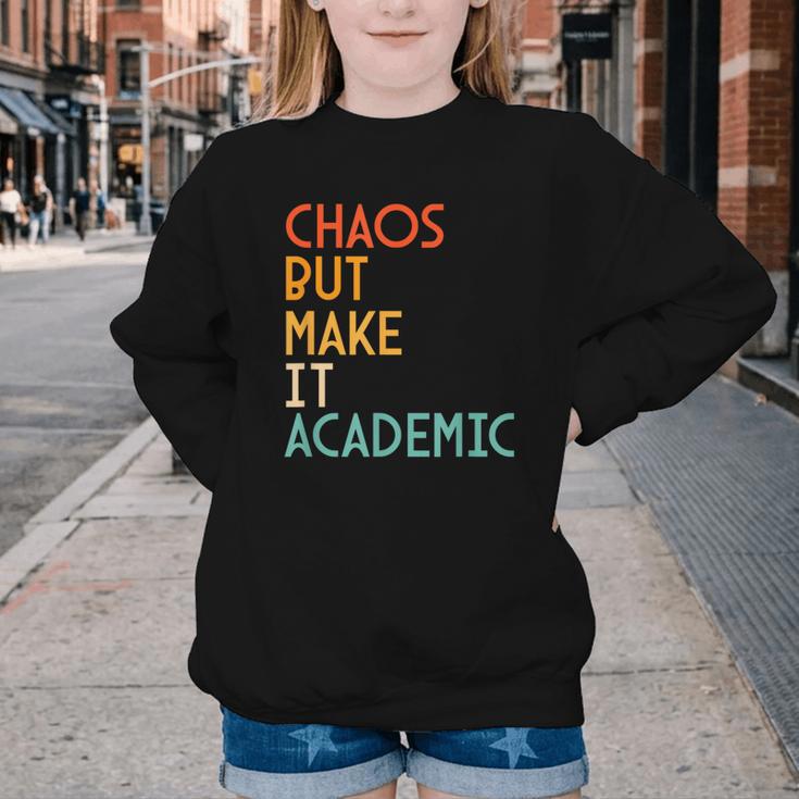 Chaos But Make It Academic Retro Back To School Youth Crewneck Sweatshirt
